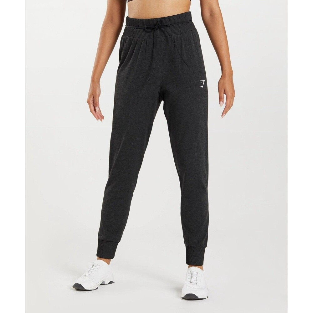 Gymshark Joggers Womens M Vital 2.0 Seamless Black Black Marl Gym Training
